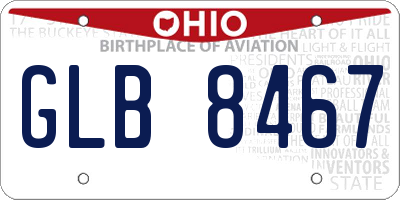 OH license plate GLB8467
