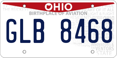 OH license plate GLB8468
