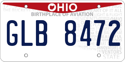 OH license plate GLB8472
