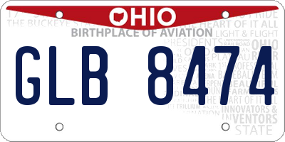 OH license plate GLB8474