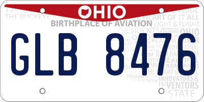 OH license plate GLB8476