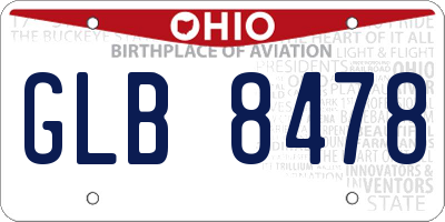 OH license plate GLB8478