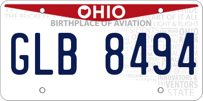 OH license plate GLB8494