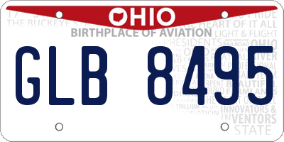 OH license plate GLB8495