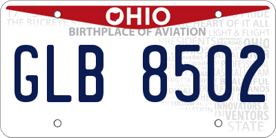 OH license plate GLB8502