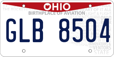 OH license plate GLB8504
