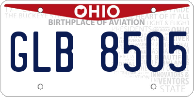 OH license plate GLB8505