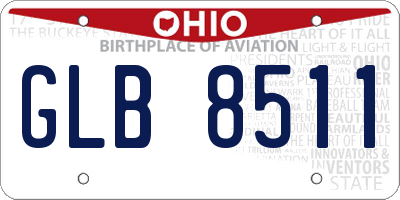 OH license plate GLB8511