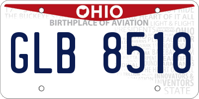 OH license plate GLB8518