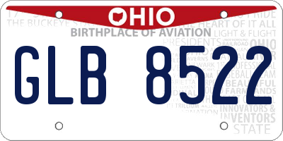 OH license plate GLB8522