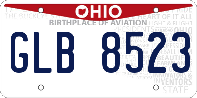 OH license plate GLB8523