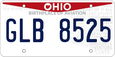 OH license plate GLB8525