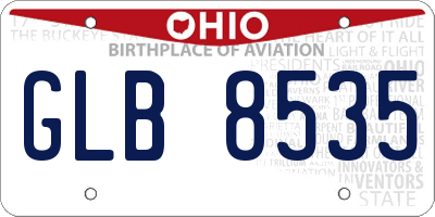 OH license plate GLB8535