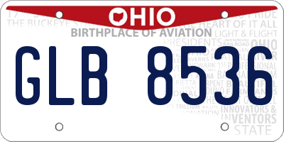 OH license plate GLB8536
