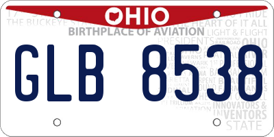 OH license plate GLB8538