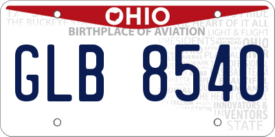 OH license plate GLB8540