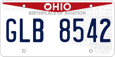 OH license plate GLB8542