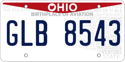 OH license plate GLB8543