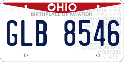 OH license plate GLB8546