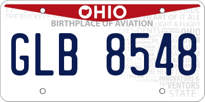 OH license plate GLB8548