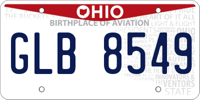 OH license plate GLB8549