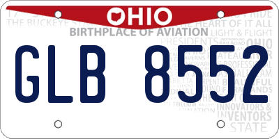 OH license plate GLB8552