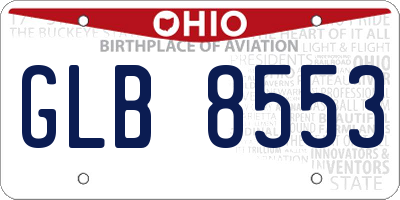 OH license plate GLB8553