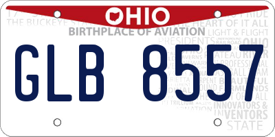 OH license plate GLB8557