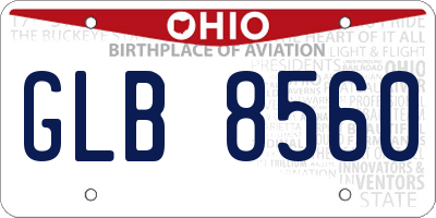OH license plate GLB8560