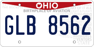 OH license plate GLB8562