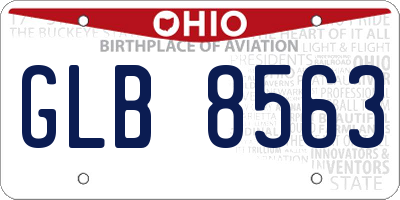 OH license plate GLB8563