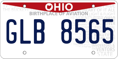 OH license plate GLB8565