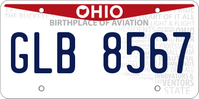 OH license plate GLB8567