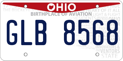 OH license plate GLB8568