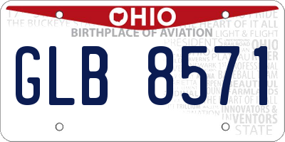 OH license plate GLB8571