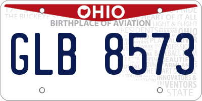 OH license plate GLB8573