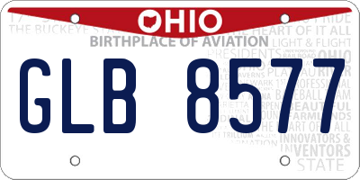 OH license plate GLB8577