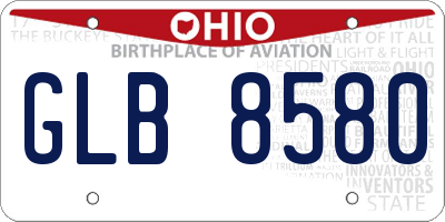 OH license plate GLB8580