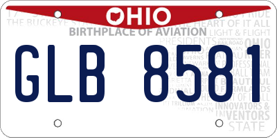 OH license plate GLB8581