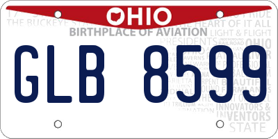 OH license plate GLB8599