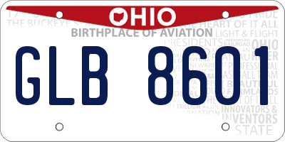 OH license plate GLB8601