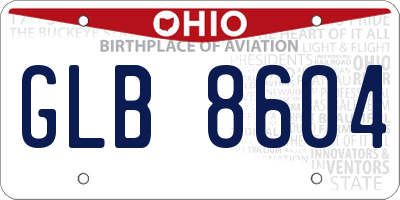 OH license plate GLB8604