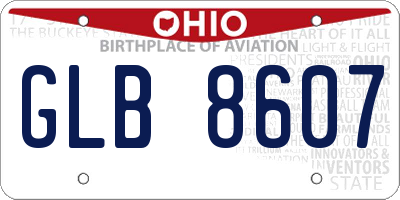 OH license plate GLB8607