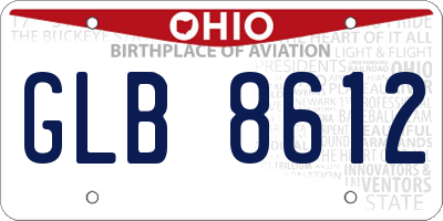 OH license plate GLB8612