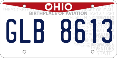 OH license plate GLB8613