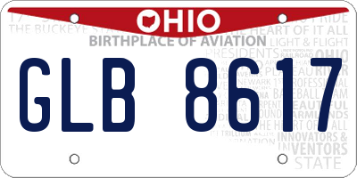 OH license plate GLB8617
