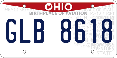 OH license plate GLB8618