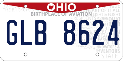OH license plate GLB8624