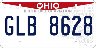 OH license plate GLB8628