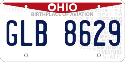 OH license plate GLB8629